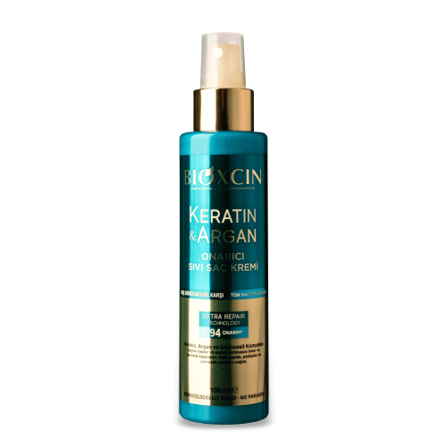 Bioxcin Keratin & Argan рідкий крем для волосся 150 мл для відновлення, зволоження і легкого розчісування