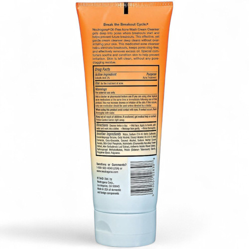 Крем від прищів для обличчя Neutrogena Oil-Free Acne Wash 200 мл США