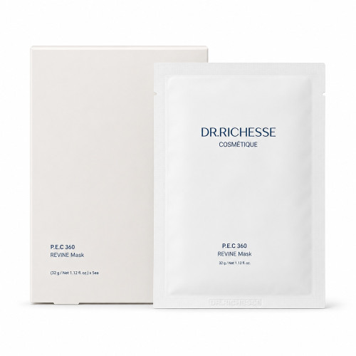 Dr.RICHESSE P.E.C 360 REVINE Mask тканевая маска для лица с PDRN, коллагеном, ниацинамидом и гиалуроновой кислотой 32 г x 5 шт.