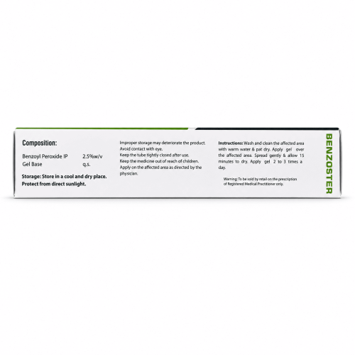 Гель с бензоил пероксидом для проблемной кожи Benzoster Benzoyl Peroxide 2.5% Gel Alister 30 г