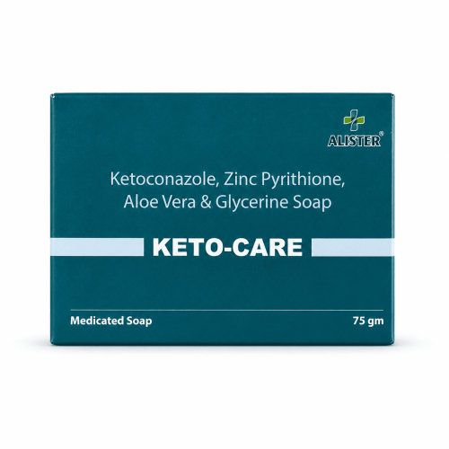 KETO-CARE Alister мило з кетоконазолом 2% і цинк піритіоном 1% від грибкового та себорейного лущення шкіри, 75 г