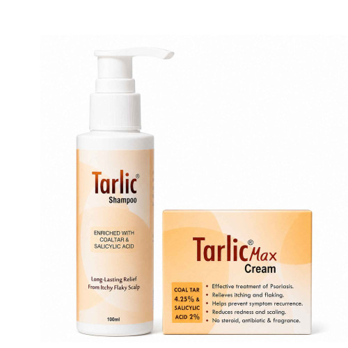 Комплекс Tarlic Shampoo + Tarlic Max Cream — догляд при лущенні шкіри голови та локальних ділянок
