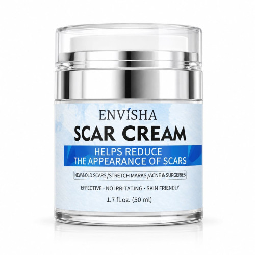 ENVISHA Scar Cream крем для шрамів, рубців, розтяжок і слідів постакне з мигдальною олією та гліцерином 50 мл